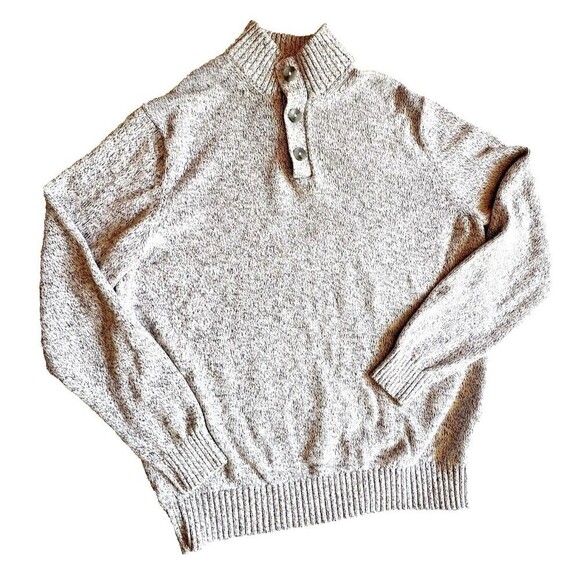 Vintage Izod  Cardigan Sweater Mens Large Gray  long sleeve Knit Acrylic - Picture 1 of 8
